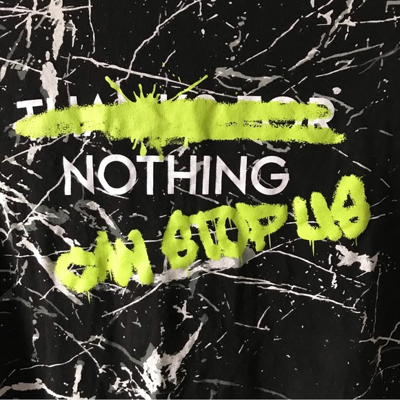 Urban Heritage black white splatter graffiti “Nothing Can Stop Us” men’s tee XL - Picture 2 of 8